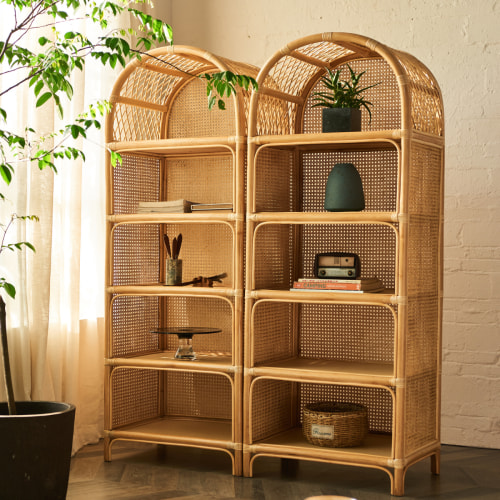 Rattan shelving deals